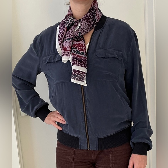 EQUIPMENT FEMME Abbot Silk Bomber Jacket - Picture 2 of 16